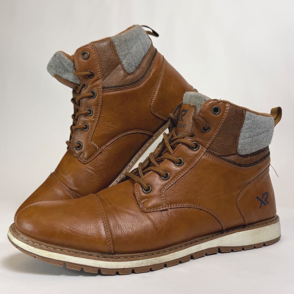 XRAY Mens Tan Brown Cap Toe Lace Up Ankle Boots XRW2563 Size 12
